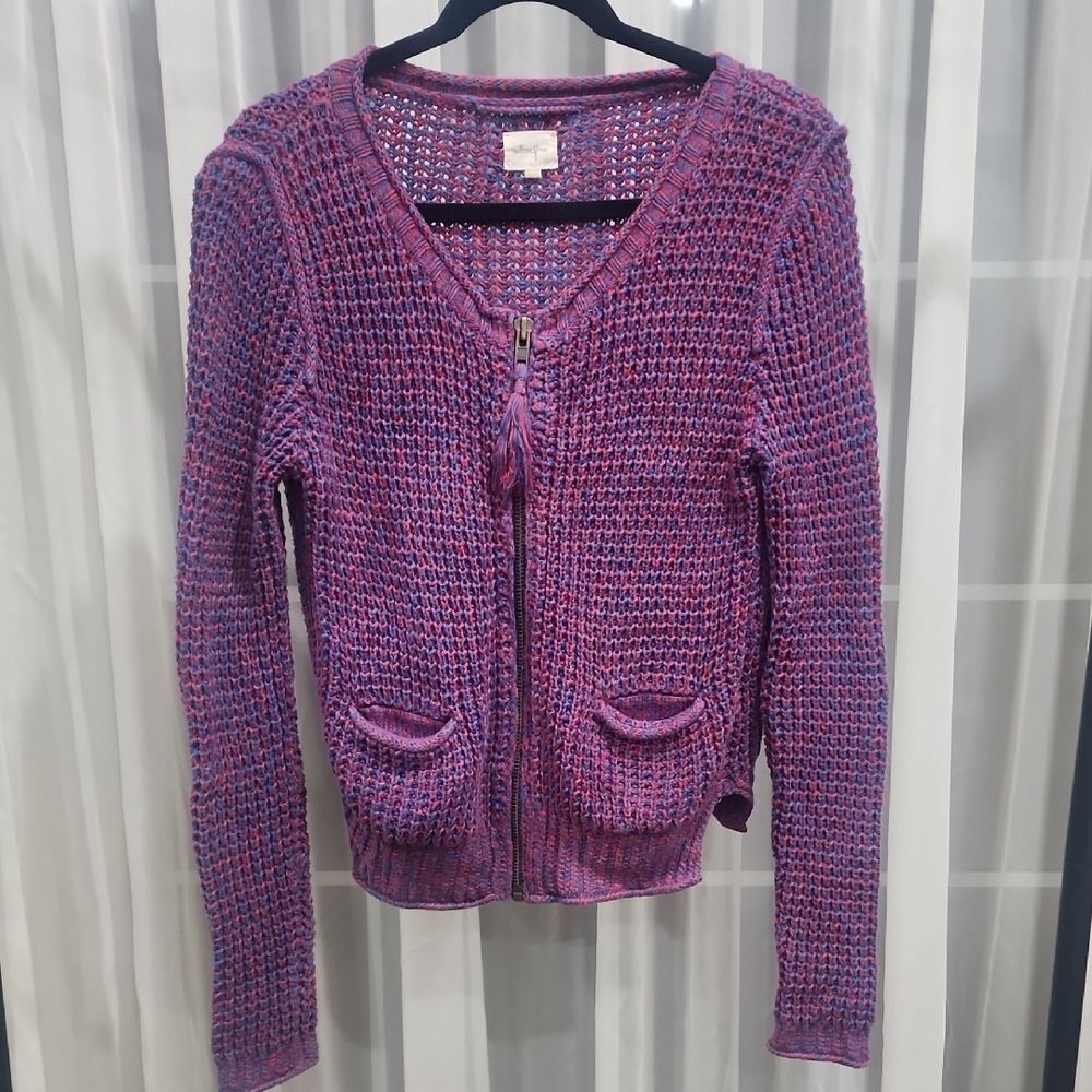 Wilfred Free Red And Purple Knit Cardigan